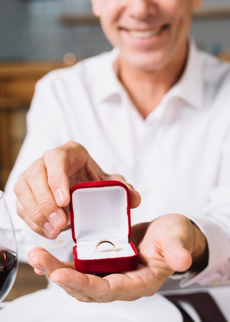 Close-up of man proposing