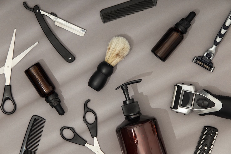 Free Photo close up on man selfcare products