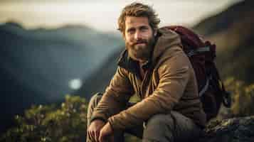 Free photo close up on man smiling in the nature