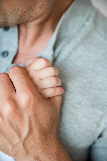 Close up of man with daughter