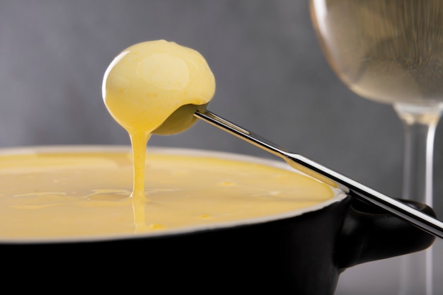 Close up on melted cheese recipe