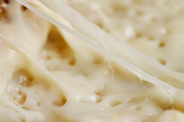 Close--up of melted cheese