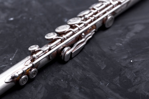 Free photo close up of metal flute