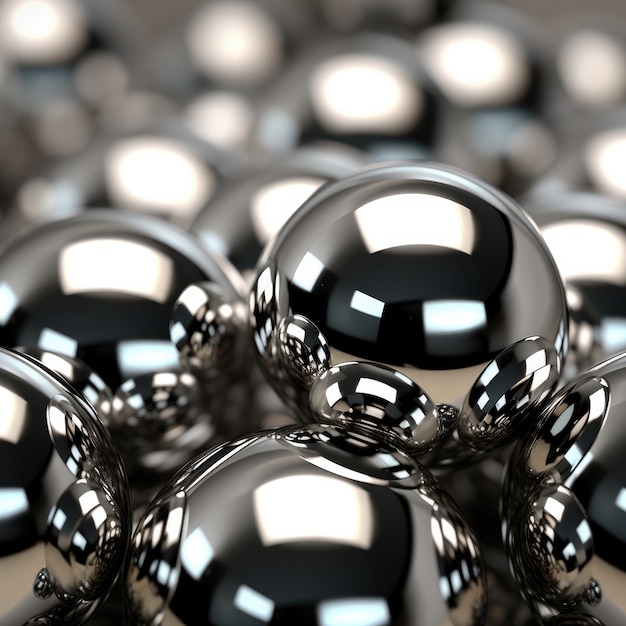 Free photo close up on metallic balls