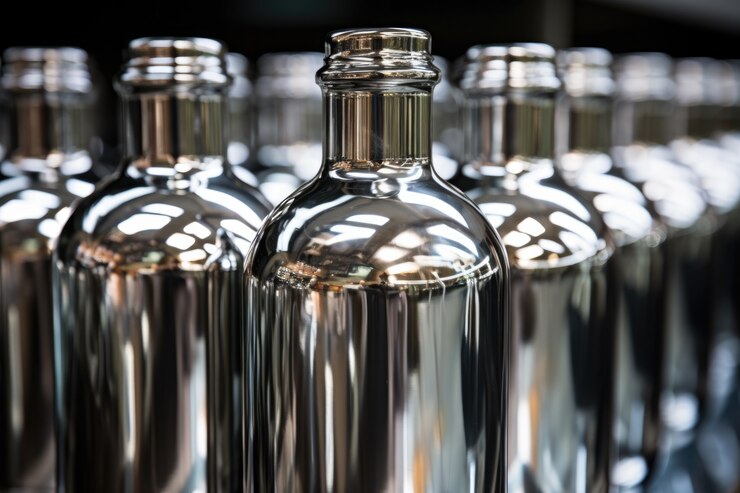 Free Photo close up metallic bottles