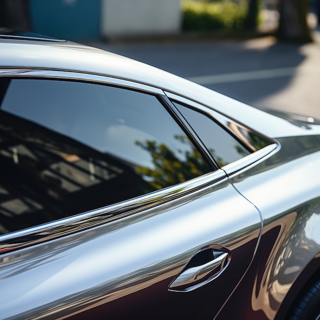 Free photo close up on metallic car