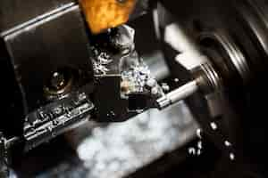 Free photo close up of metalworking machine