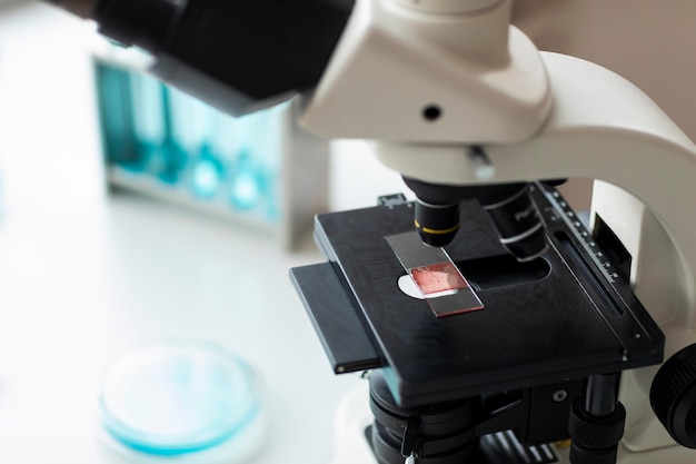 Close up microscope and glass slide