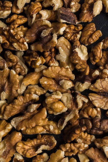 Close-up mixture of dry walnuts