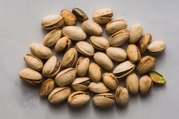 Close-up mixture of tasty pistachios