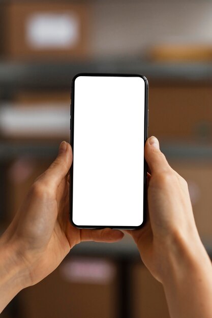 Close up mobile with blank screen