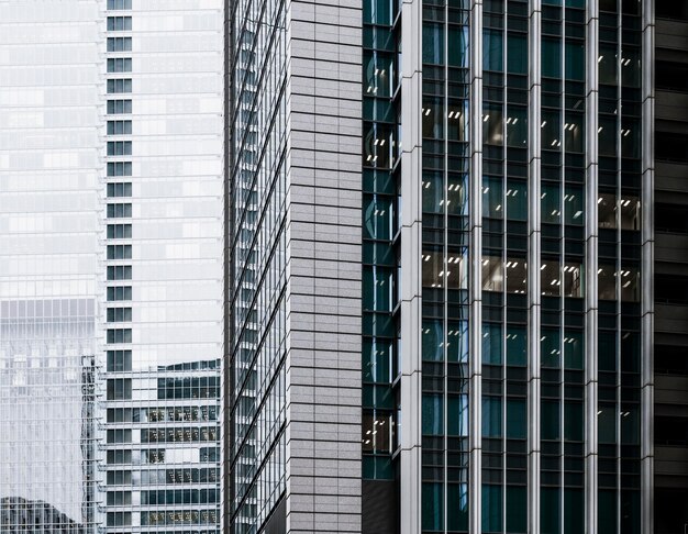 Close-up modern architecture office buildings