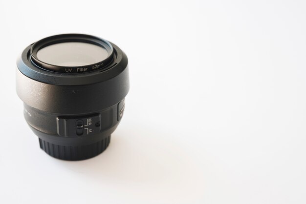 Close-up of a modern camera lens