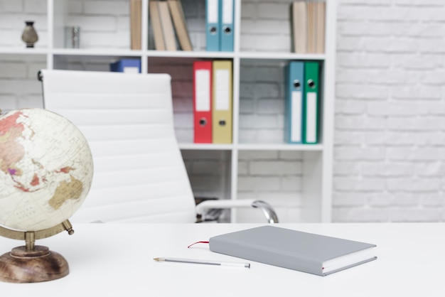 Close-up modern minimalist desk