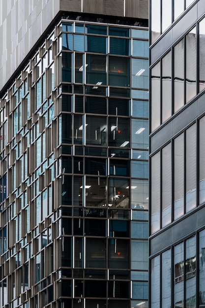close-up modern office buildings in the city