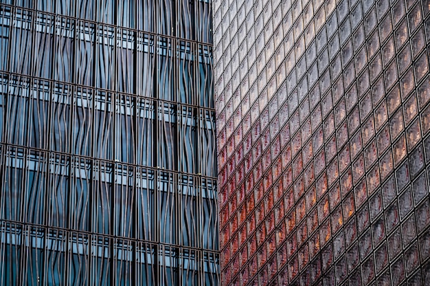 Close-up modern office buildings in the city