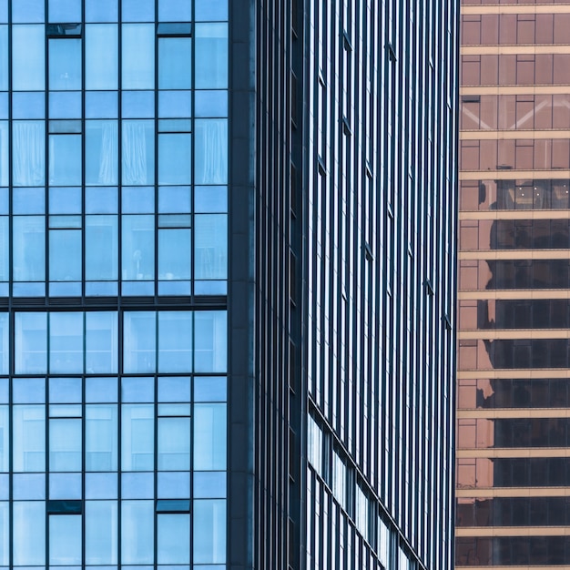 Close-Up Of Modern Office Buildings