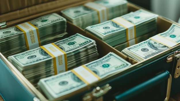 Free photo close up on money put aside for savings