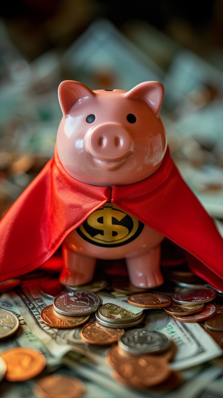 Free Photo close up on money put aside for savings