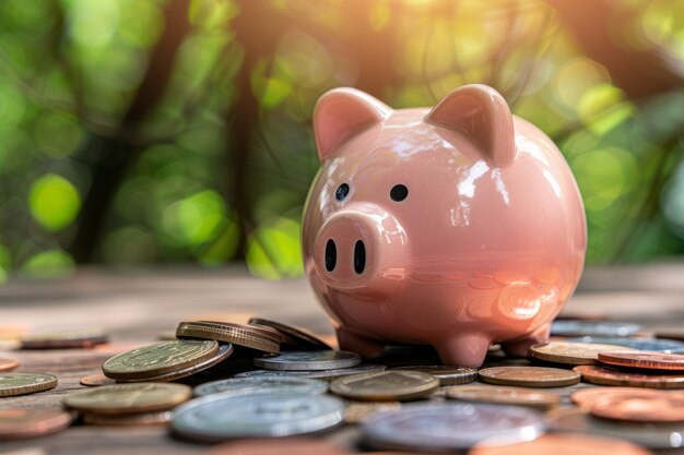 Free photo close up on money put aside for savings