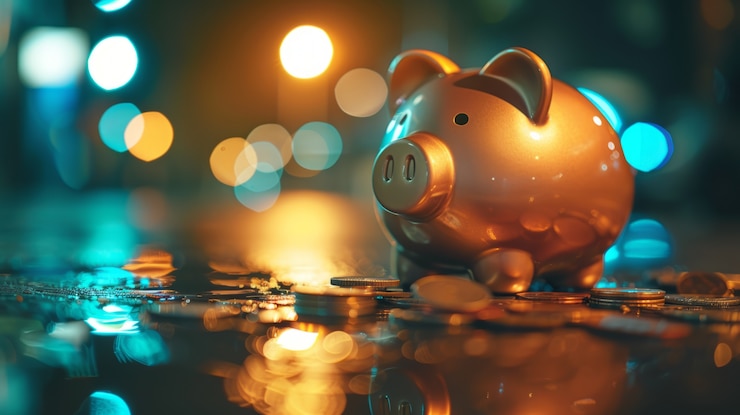 Free Photo close up on money put aside for savings