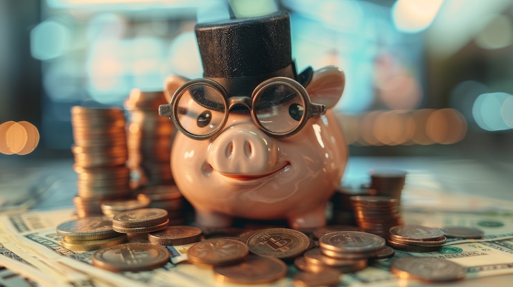 Free Photo close up on money put aside for savings