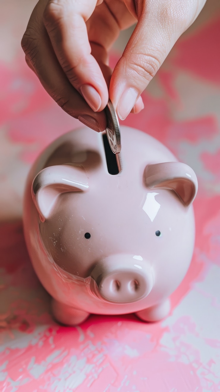 Free Photo close up on money put aside for savings