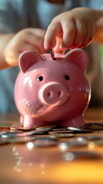 Free photo close up on money put aside for savings