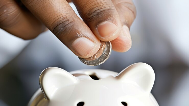 Free Photo close up on money put aside for savings