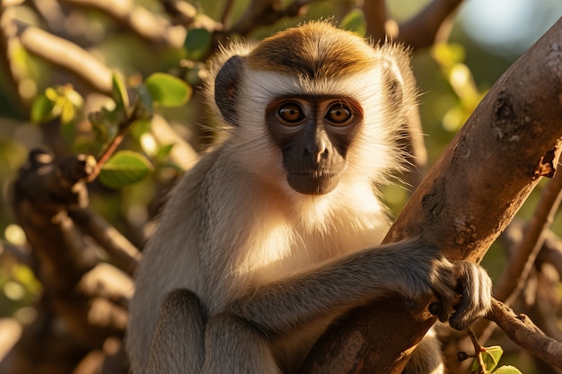 Free photo close up on monkey in nature