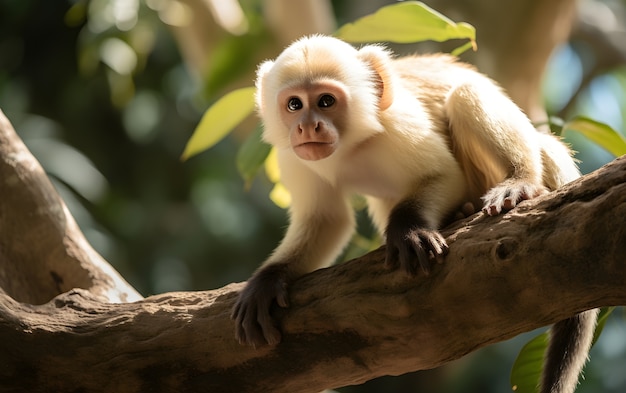 Free photo close up on monkey in tree