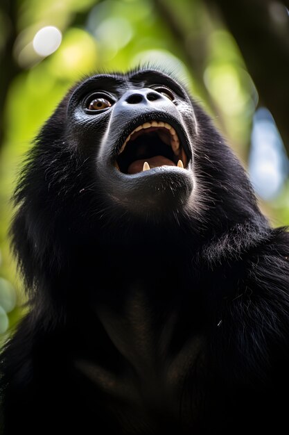 Free photo close up on monkey in tree