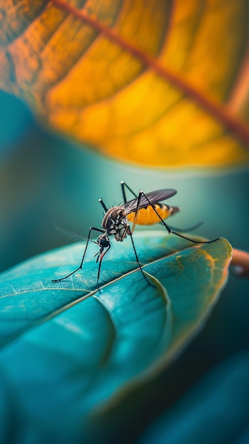 Free photo close up mosquito in nature