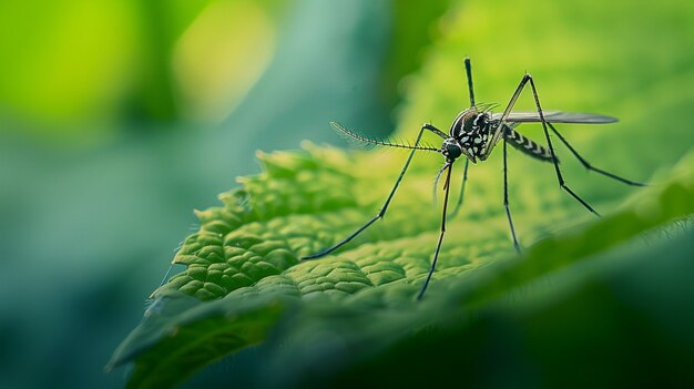 自然の中の近距離の蚊