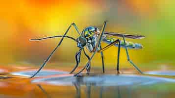 Free photo close up mosquito in nature