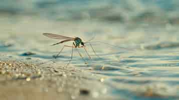 Free photo close up mosquito in nature