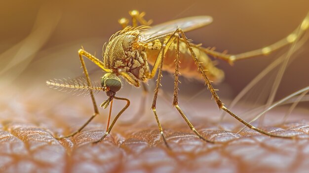 Close up mosquito in nature