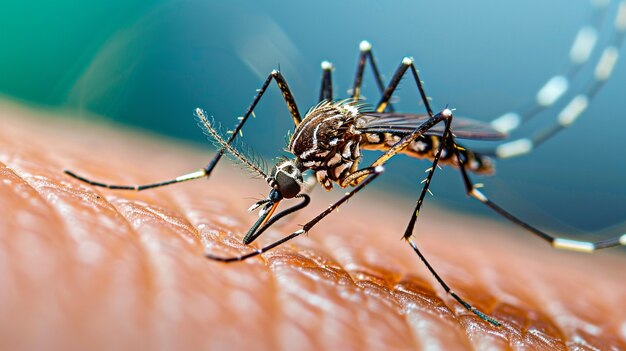 Close up mosquito in nature