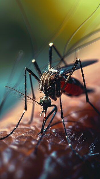 Близкий взгляд на комаров в природе
