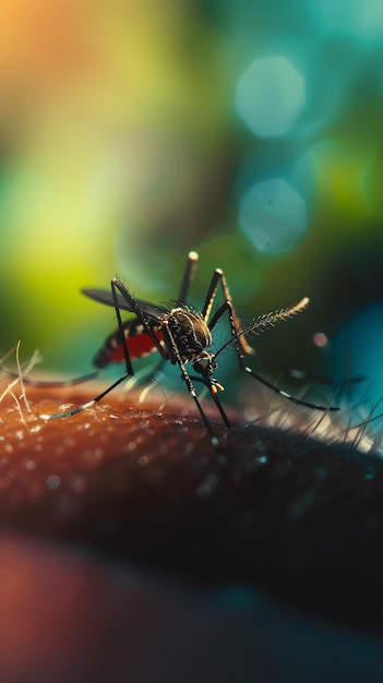 Free photo close up on mosquitoes in nature