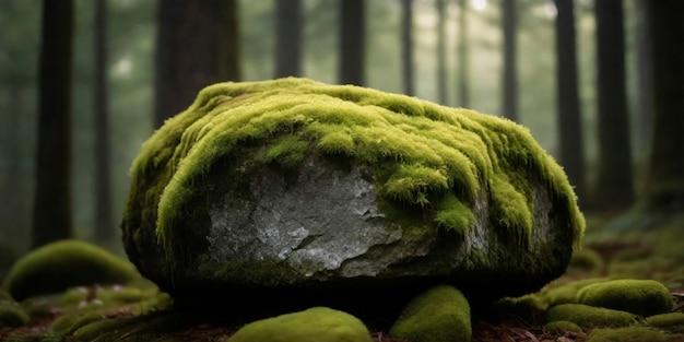 Close up on moss in nature