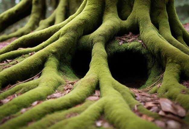 Close up on moss in nature