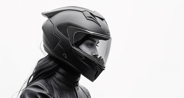 close up on motorcycle helmet