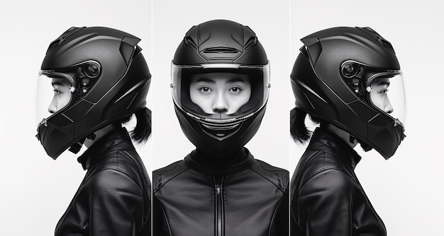 Free photo close up on motorcycle helmet