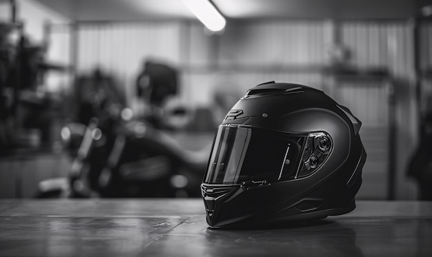 Free photo close up on motorcycle helmet