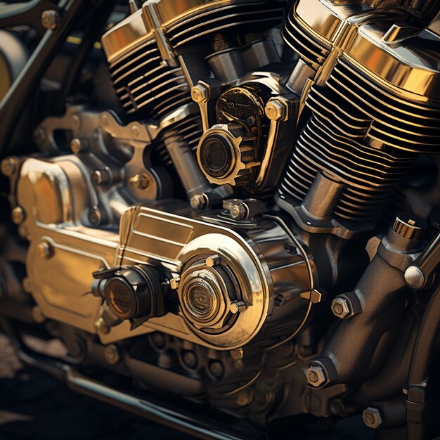 Close-up of motorcycle parts