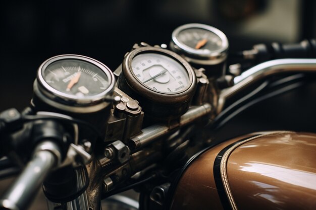 close-up of motorcycle parts