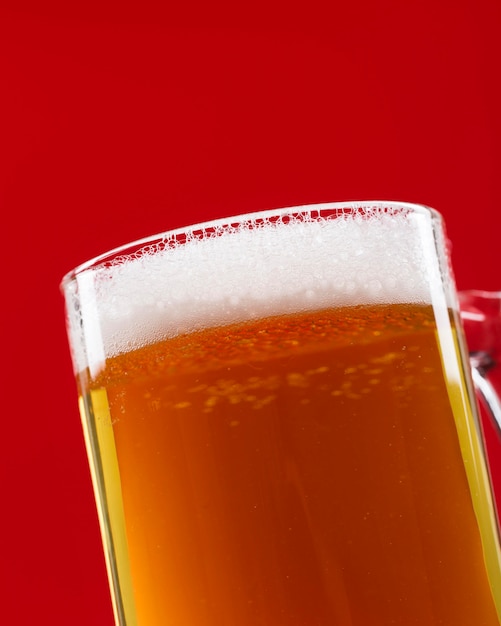 Close-up mug with beer