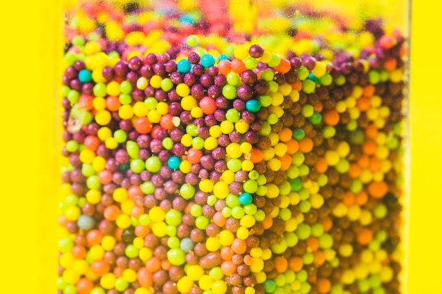 Close-up of multi colored sweet sugar balls