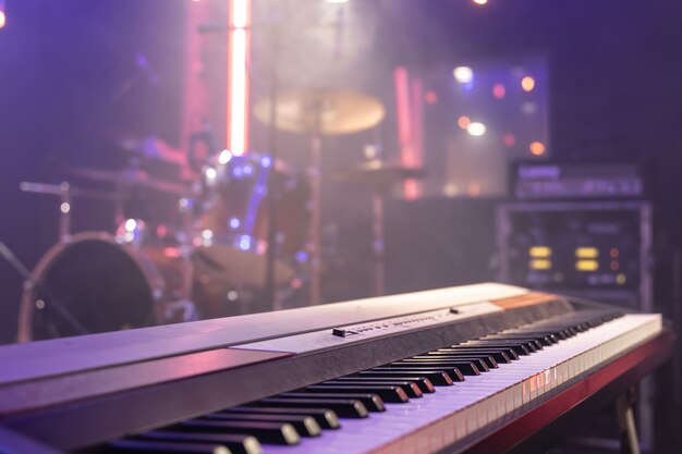 Close up of musical keys indoors with beautiful lighting.